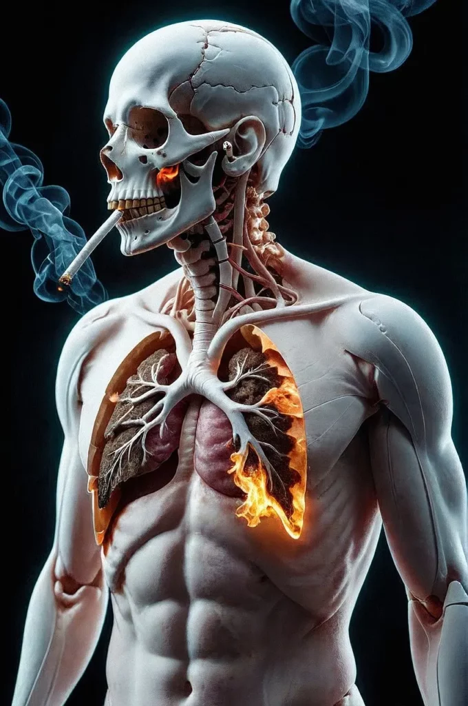 Pour cesser de fumer, il est important de prendre connaissance des conséquences du tabac sur le corps. Ici une illustration d'un poumon enflammé par la cigarette.