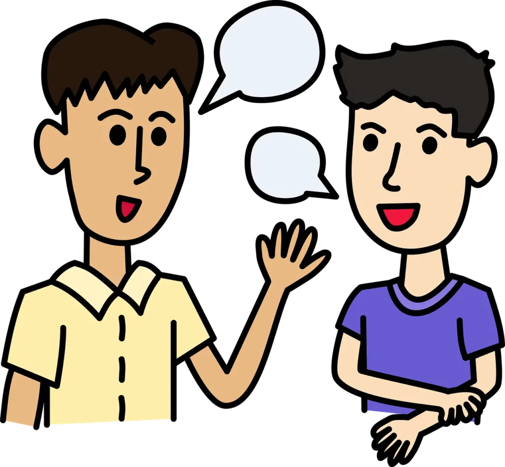 Illustration de deux personnes qui savent comment pratiquer la communication bienveillante.